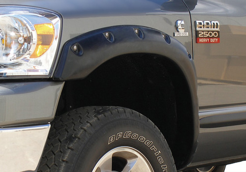 Black Ruff Riderz Fender Flare 94-02 Dodge Ram - Click Image to Close